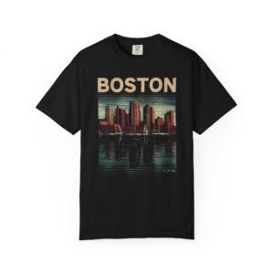 Boston Skyline T-Shirt | Retro Waterfront Cityscape Graphic Tee