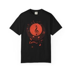 Love Music T-Shirt | Treble Clef Notes Graphic Streetwear Tee