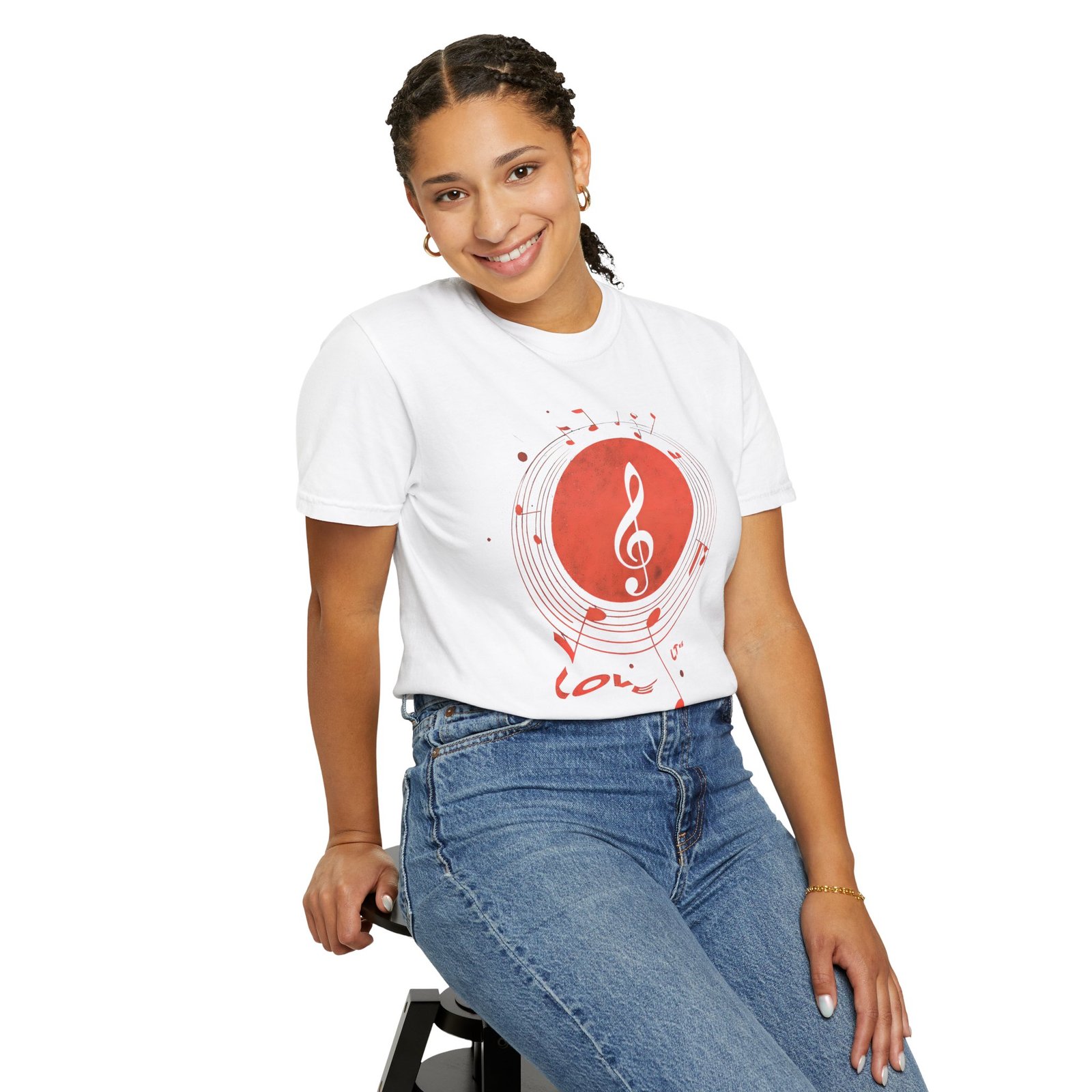 Love Music T-Shirt | Treble Clef Notes Graphic Streetwear Tee - Image 16
