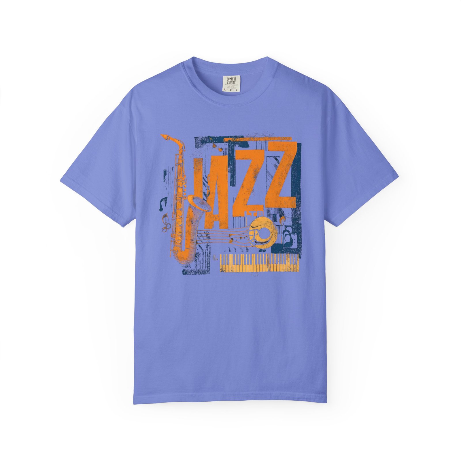 Jazz Saxophone Piano Keyboard T-Shirt | Vintage Music Graphic Streetwear Tee - Image 9