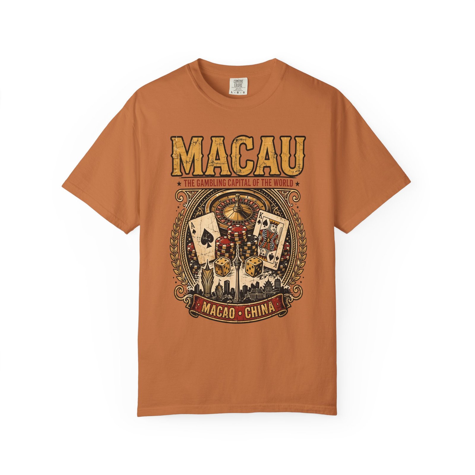 Macau China Vintage T-Shirt | Casino Capital of the World Graphic Tee - Image 6