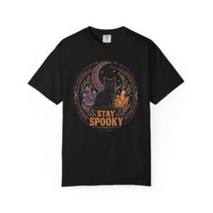 Stay Spooky Black Cat T-Shirt | Witchy Halloween Graphic Tee