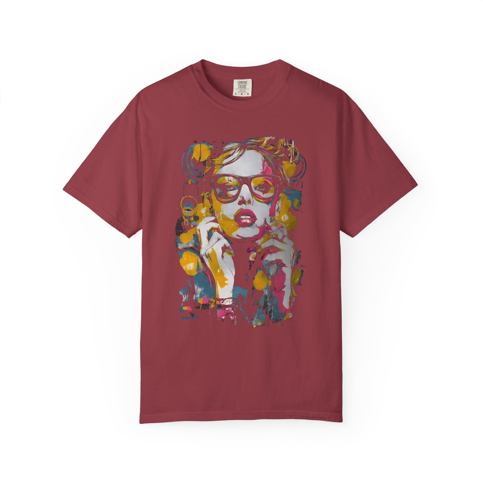 Pop Art Girl T-Shirt | Colorful Fashion Portrait Streetwear Graphic Tee - Image 7