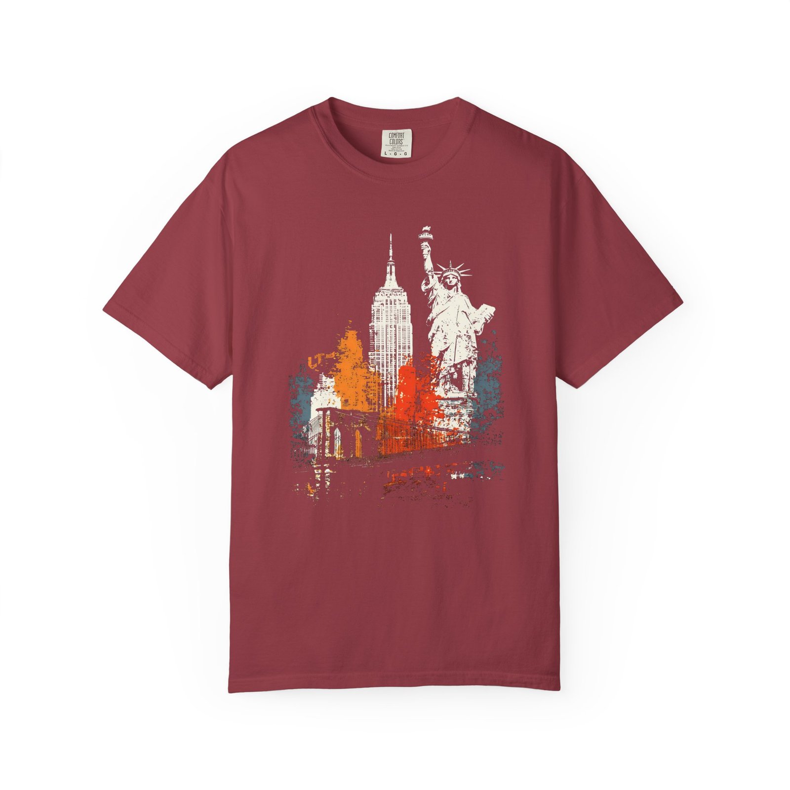 New York City Double Sided T-Shirt | NYC Skyline Statue of Liberty Front & Back Graphic Tee - Image 16
