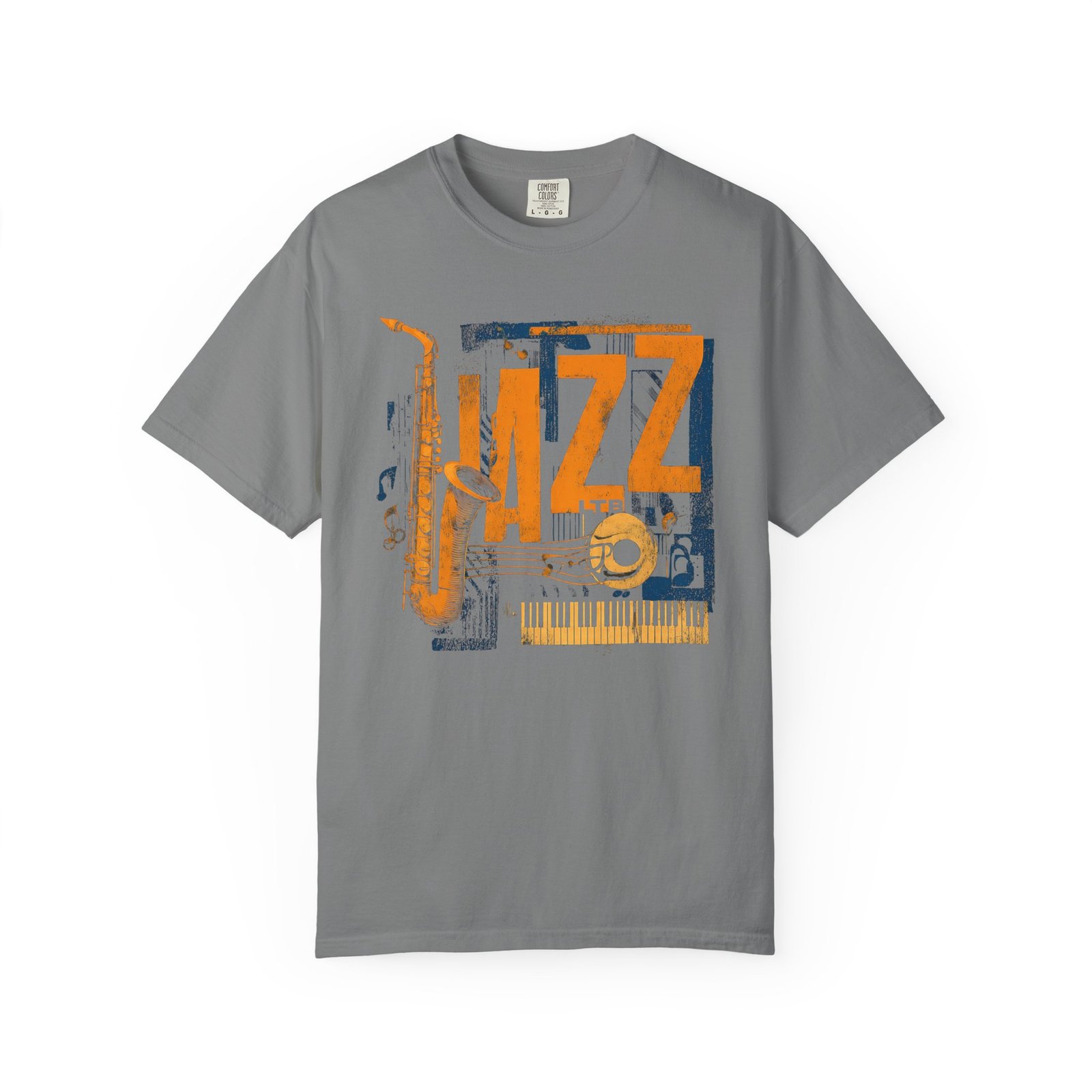 Jazz Saxophone Piano Keyboard T-Shirt | Vintage Music Graphic Streetwear Tee - Image 4