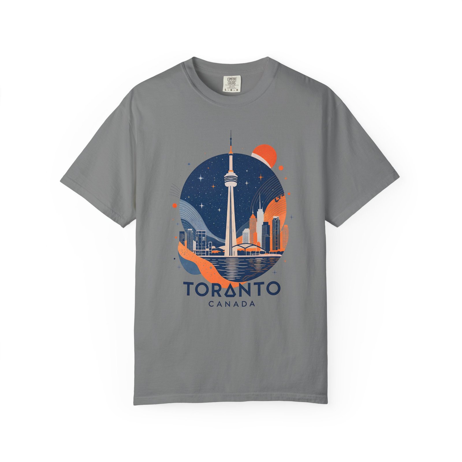 Toronto Canada Nightscape T-Shirt | CN Tower Skyline Graphic Streetwear Tee - Image 5