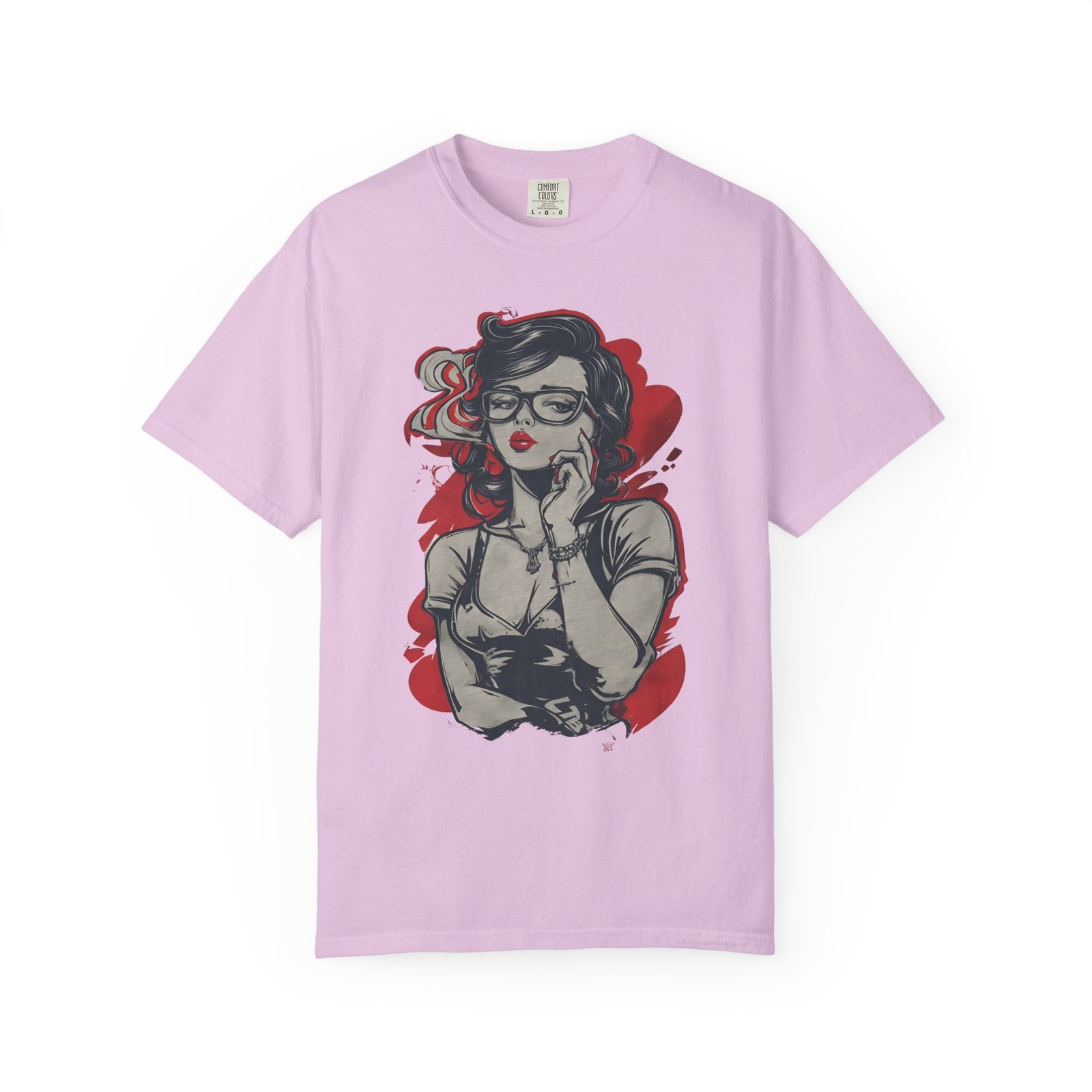 Retro Pinup Girl Graphic T-Shirt | Vintage Glasses Fashion Graphic Tee - Image 12