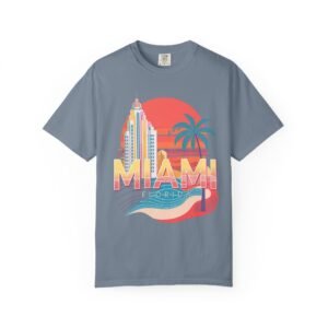 Miami Florida T-Shirt | Vintage Palm Beach Skyline Vacation Streetwear Tee