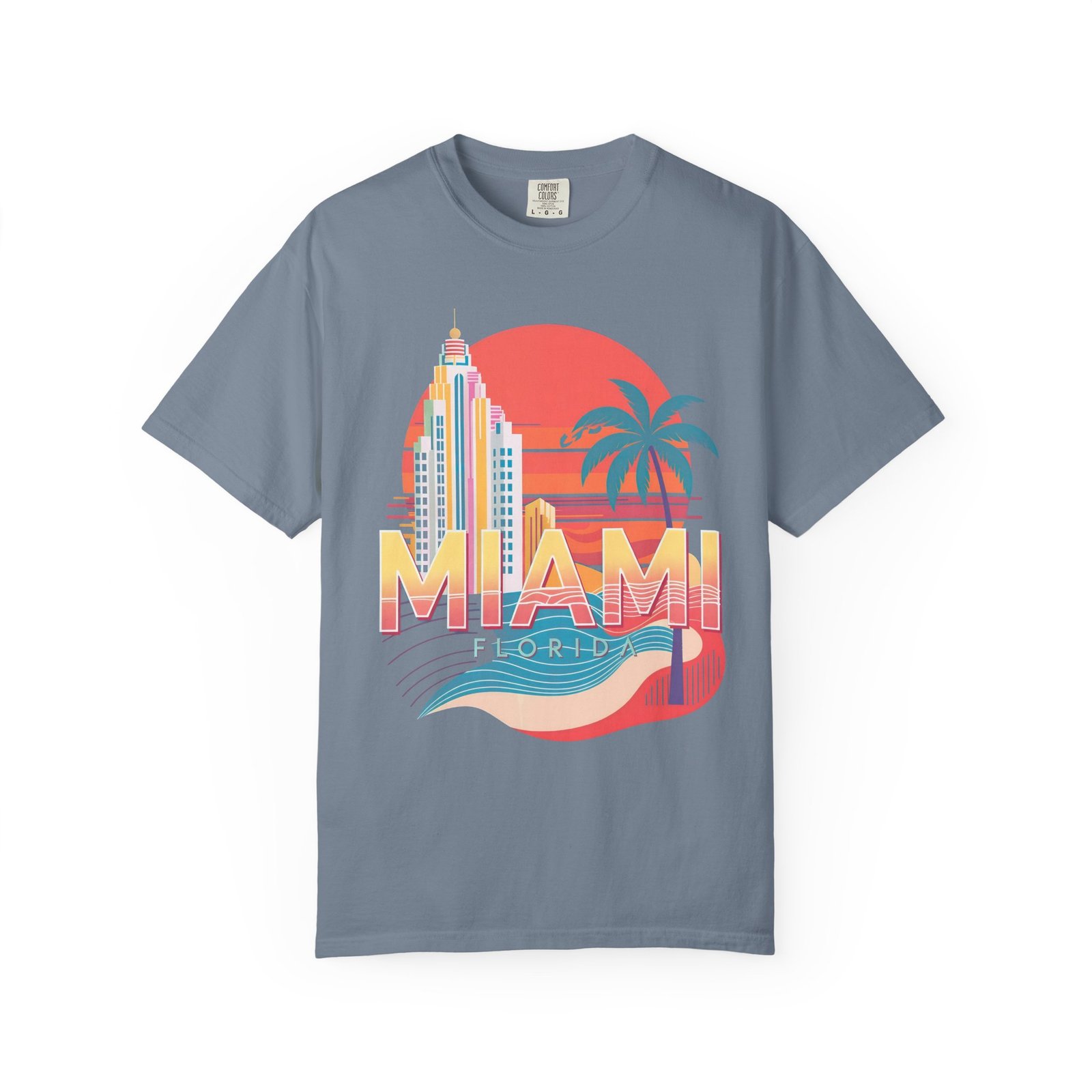 Miami Florida T-Shirt | Vintage Palm Beach Skyline Vacation Streetwear Tee