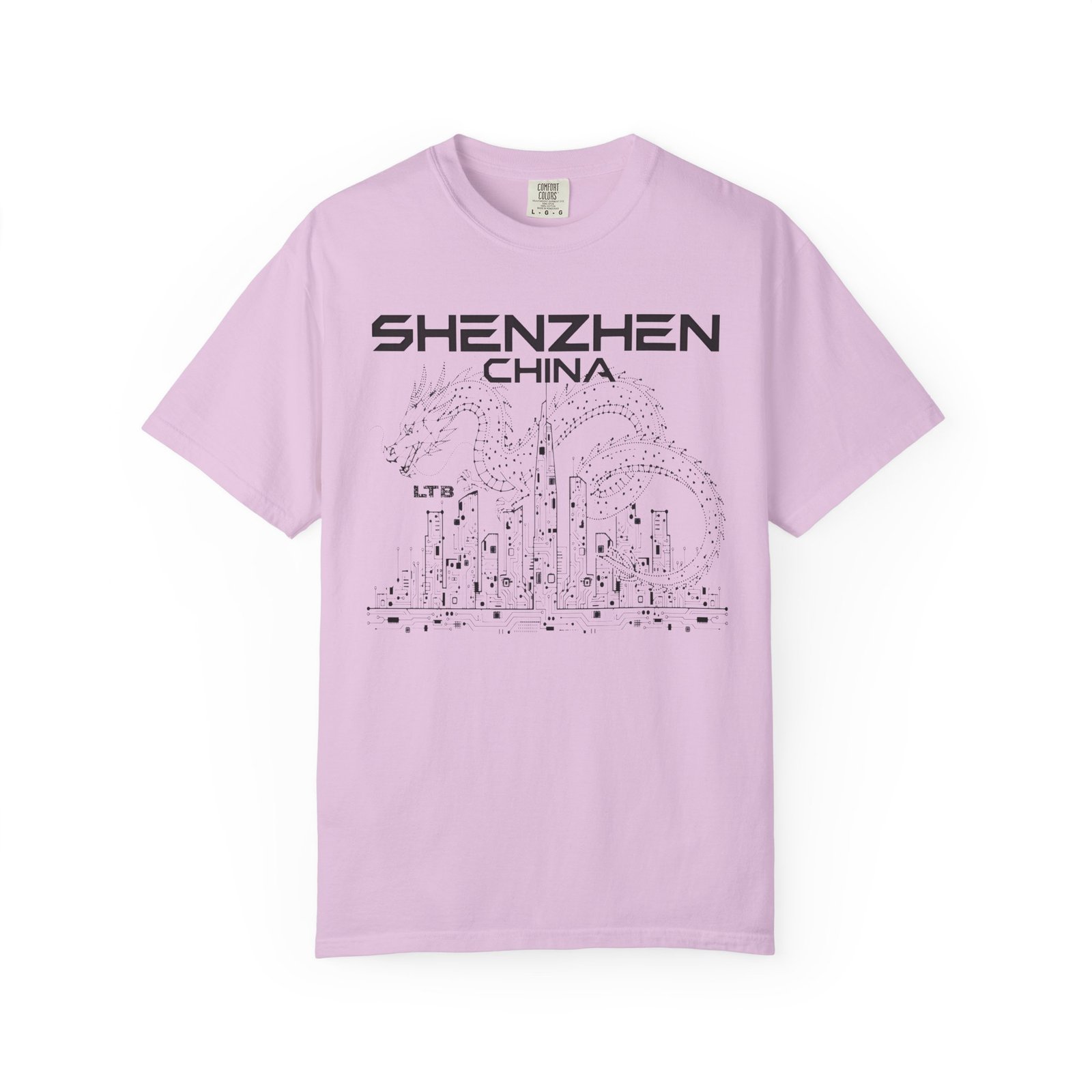 Shenzhen China Double‑Sided T-Shirt | Tech City Skyline Graphic Back Print Tee - Image 12