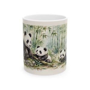 Panda Family Mug | Cute Panda Bamboo Forest Ceramic Coffee Mug