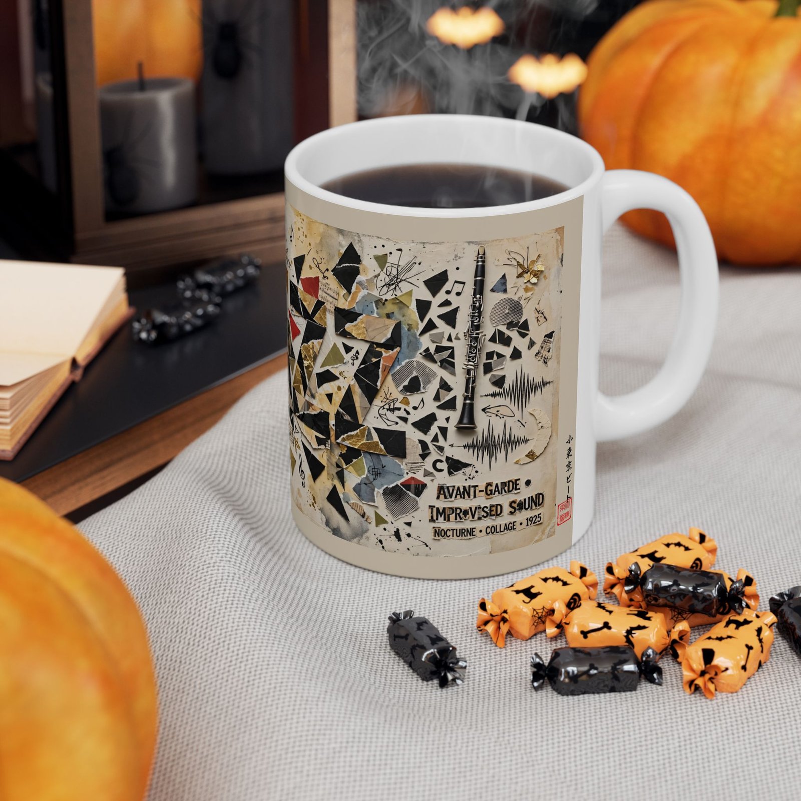 Abstract Jazz Mug | Saxophone Modern Art Ceramic Coffee Mug - Image 6