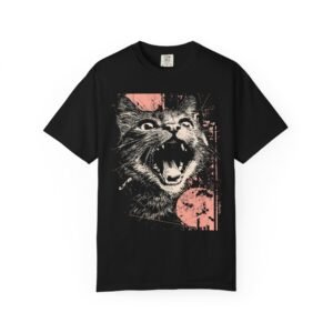 Scary Cat Halloween Double Sided T-Shirt | Spooky Season Front & Back Tee