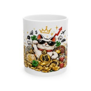 Lucky Fortune Cat Mug | Wealth & Prosperity Ceramic Coffee Mug