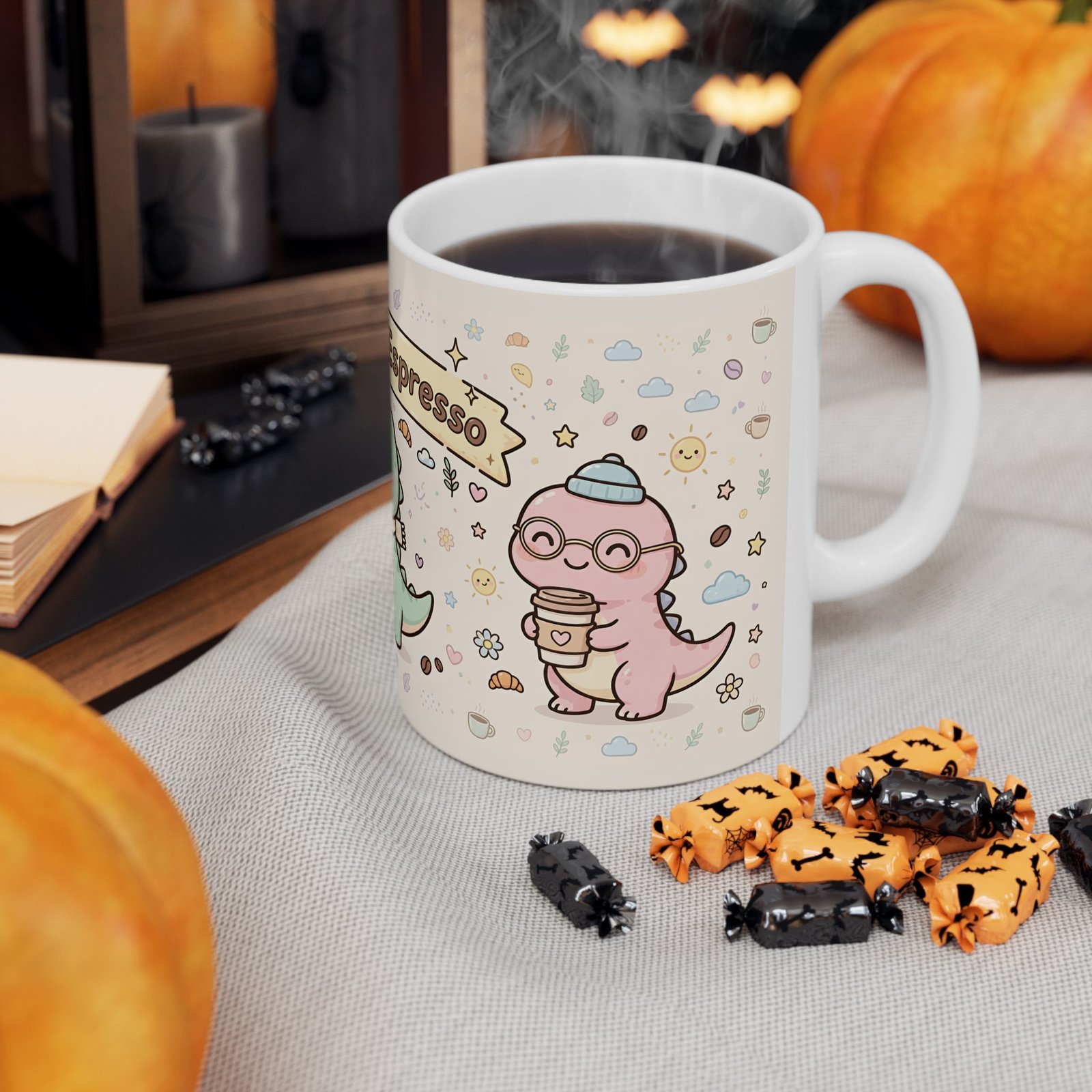Depresso Espresso Cute Dino Mug | Kawaii Dinosaurs Coffee Ceramic Mug - Image 6