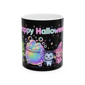 Pastel Happy Halloween Magic Mug | Cute Witch Vampire Coffee Mug