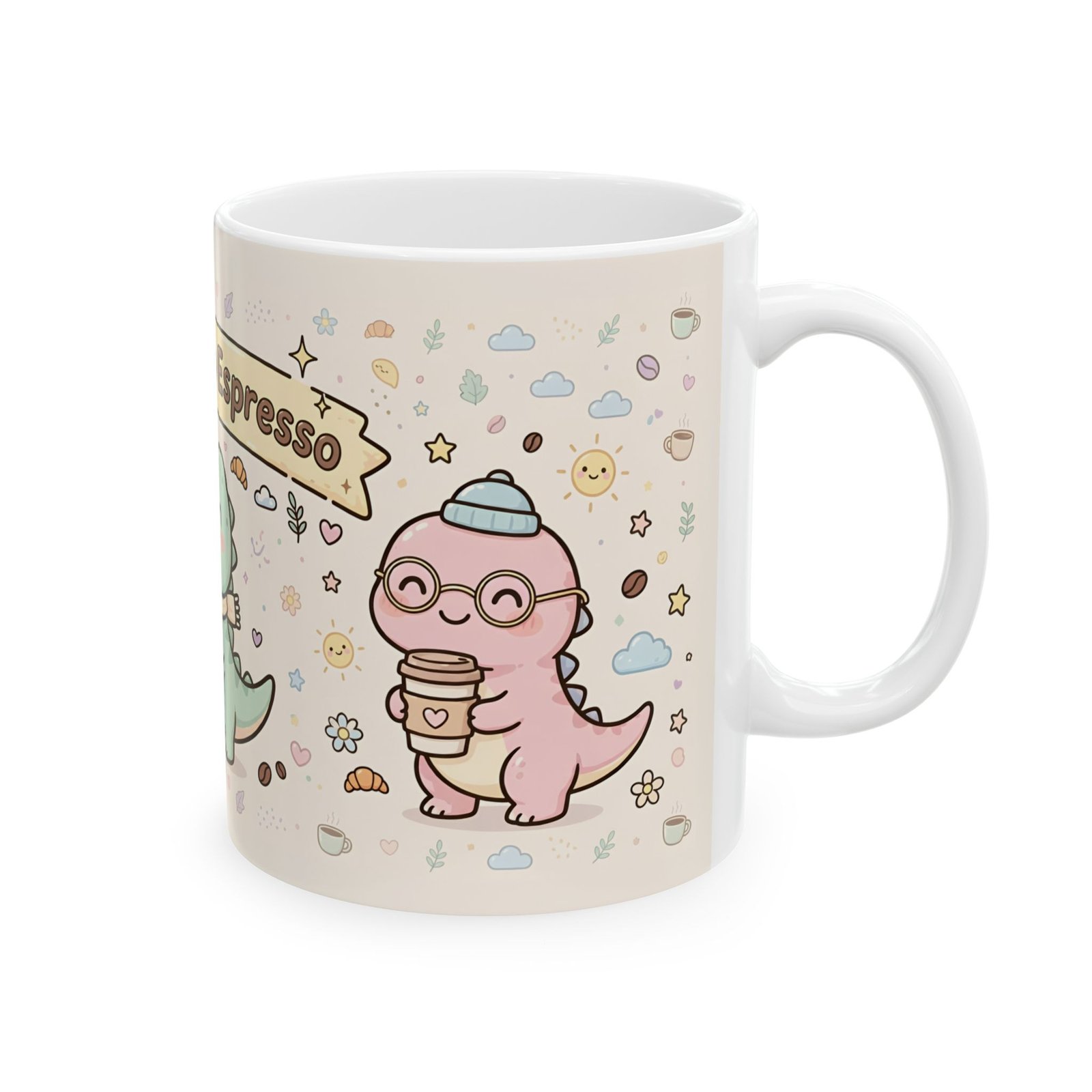 Depresso Espresso Cute Dino Mug | Kawaii Dinosaurs Coffee Ceramic Mug - Image 4