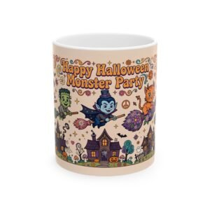 Happy Halloween Monster Party Mug | Cute Monster Coffee Mug