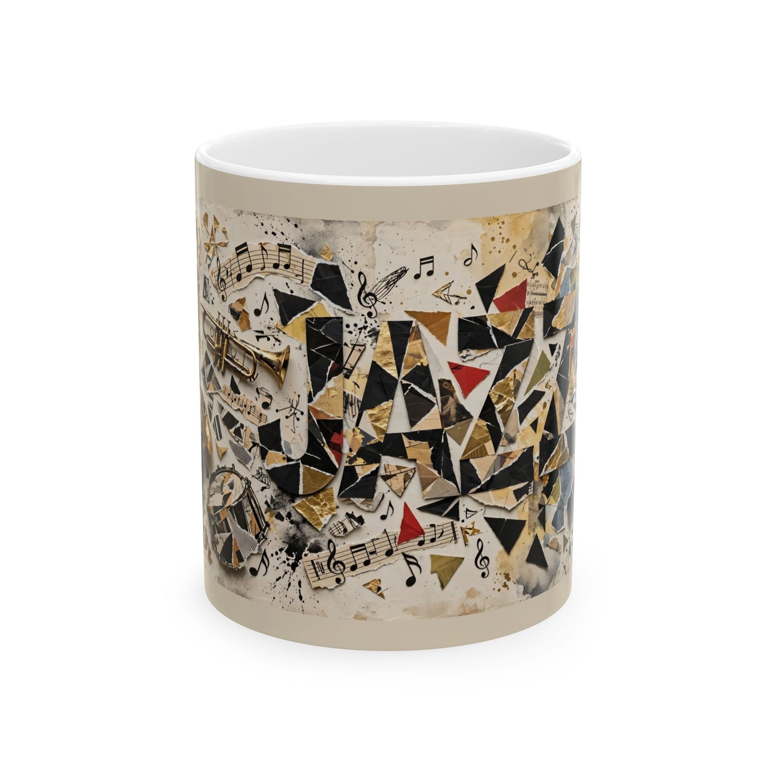 Abstract Jazz Mug | Saxophone Modern Art Ceramic Coffee Mug