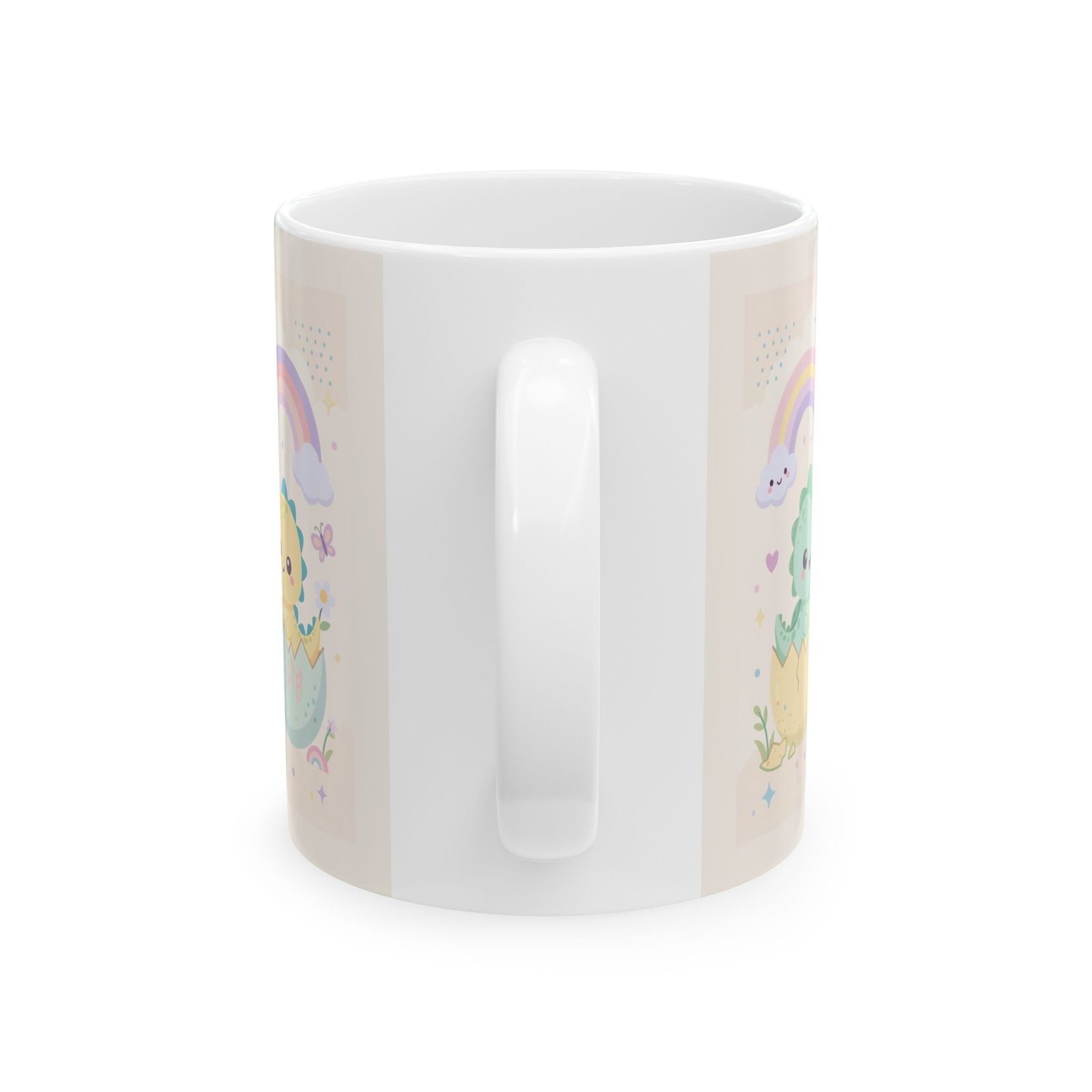 Baby Dinosaur Mug | Cute Kawaii Dino Pastel Rainbow Ceramic Coffee Mug - Image 2